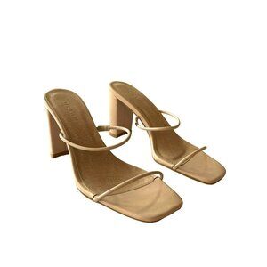 Billini Cypria Nude Block Heel Slip On Mule Shoes Sz 8NWB